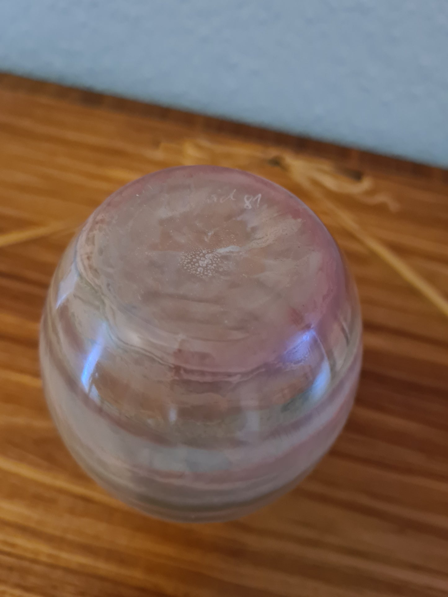 GLASBLÄSEREI SCHMID Signiert 1981 Vase Sammlerglas 15x7cm