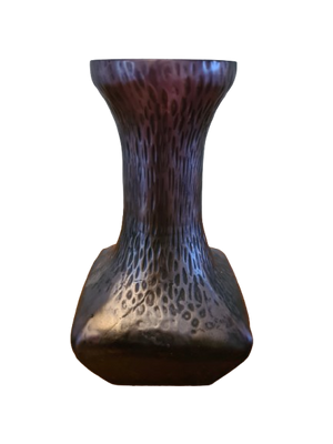 Künstlerische Glasvase Sammlerglas mit strukturierter Oberfläche 14x8cm