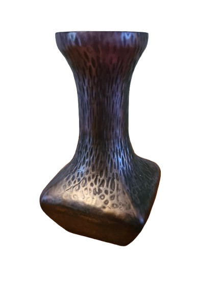 Künstlerische Glasvase Sammlerglas mit strukturierter Oberfläche 14x8cm