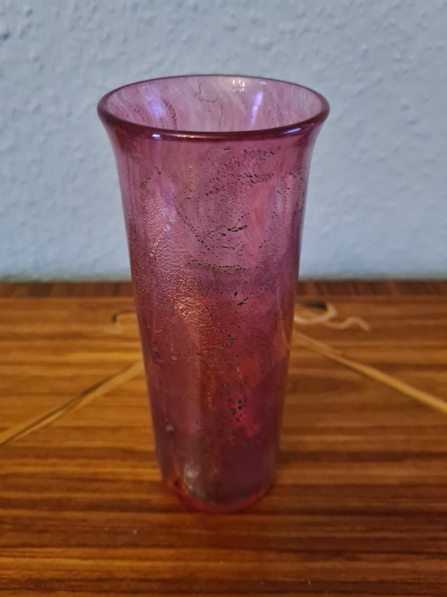 Antike Sammlervase Glas Goldstaub Studioglas 16x6cm Art déco