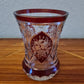Trichter Glas Prunkglas Handarbeit Goldrand Becher Kristallglas 12x9cm