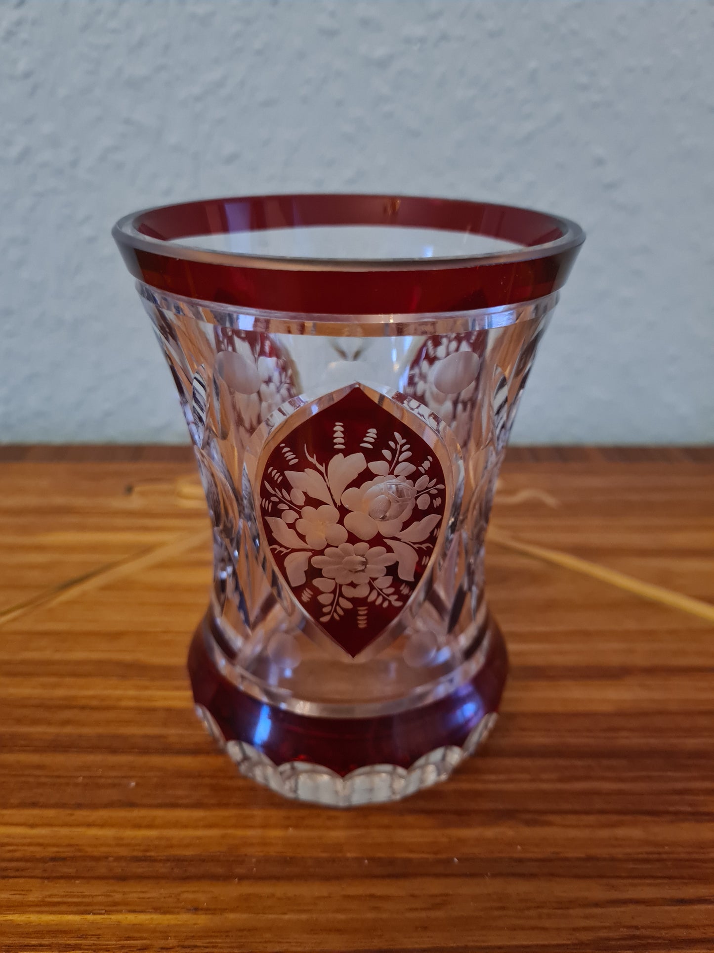 Trichter Glas Prunkglas Handarbeit Goldrand Becher Kristallglas 12x9cm
