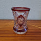 Trichter Glas Prunkglas Handarbeit Goldrand Becher Kristallglas 12x9cm