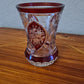 Trichter Glas Prunkglas Handarbeit Goldrand Becher Kristallglas 12x9cm