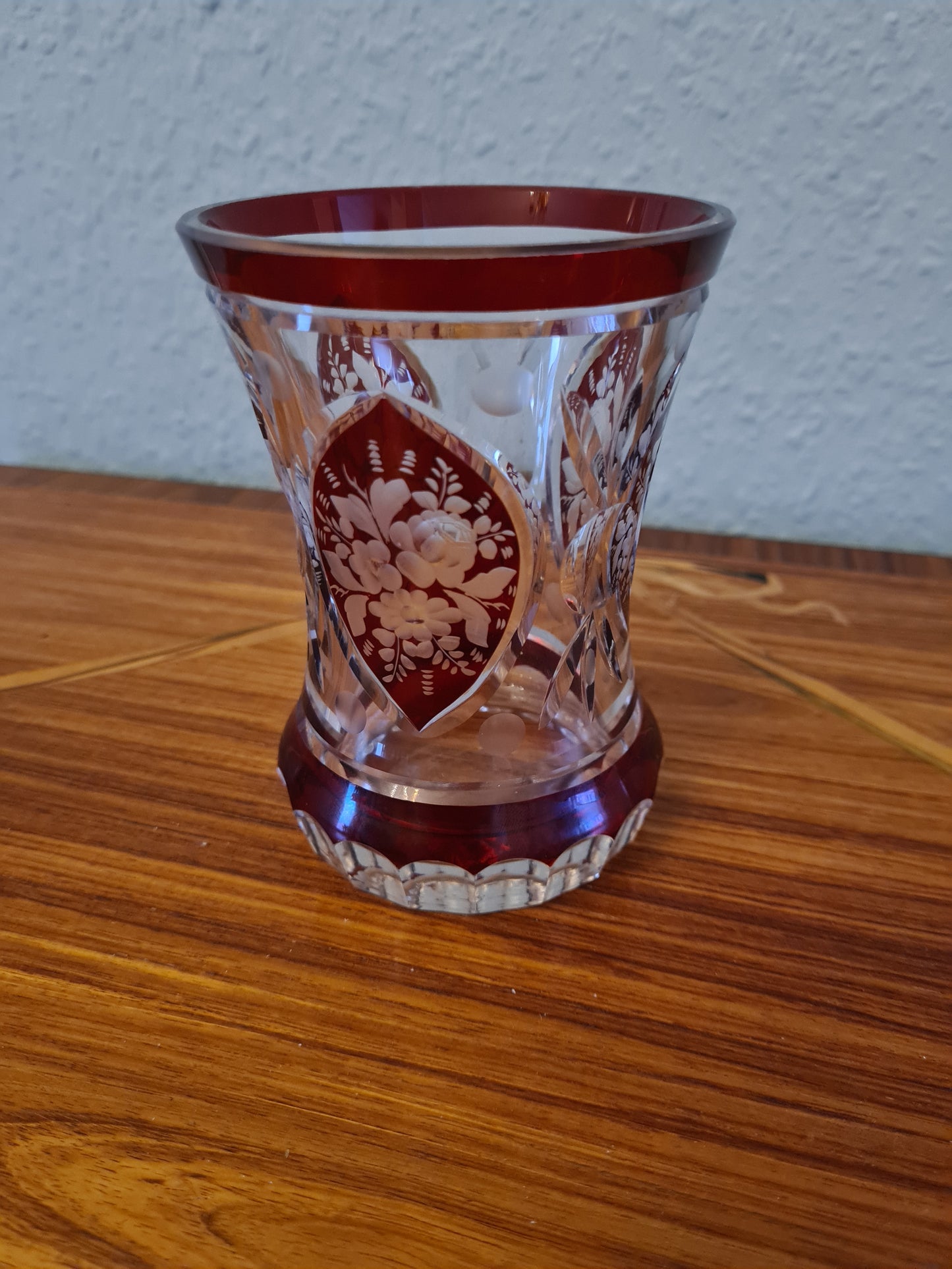 Trichter Glas Prunkglas Handarbeit Goldrand Becher Kristallglas 12x9cm