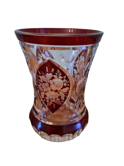 Trichter Glas Prunkglas Handarbeit Goldrand Becher Kristallglas 12x9cm