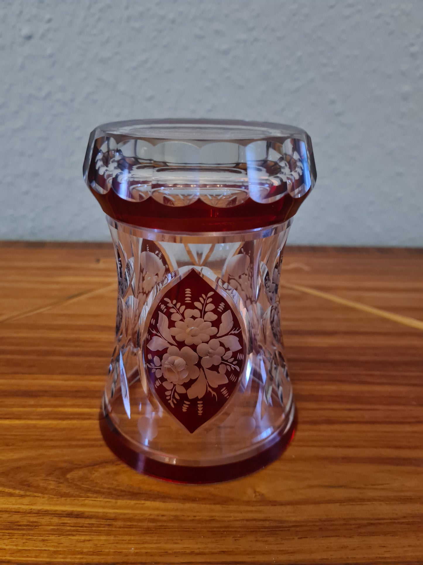 Trichter Glas Prunkglas Handarbeit Goldrand Becher Kristallglas 12x9cm