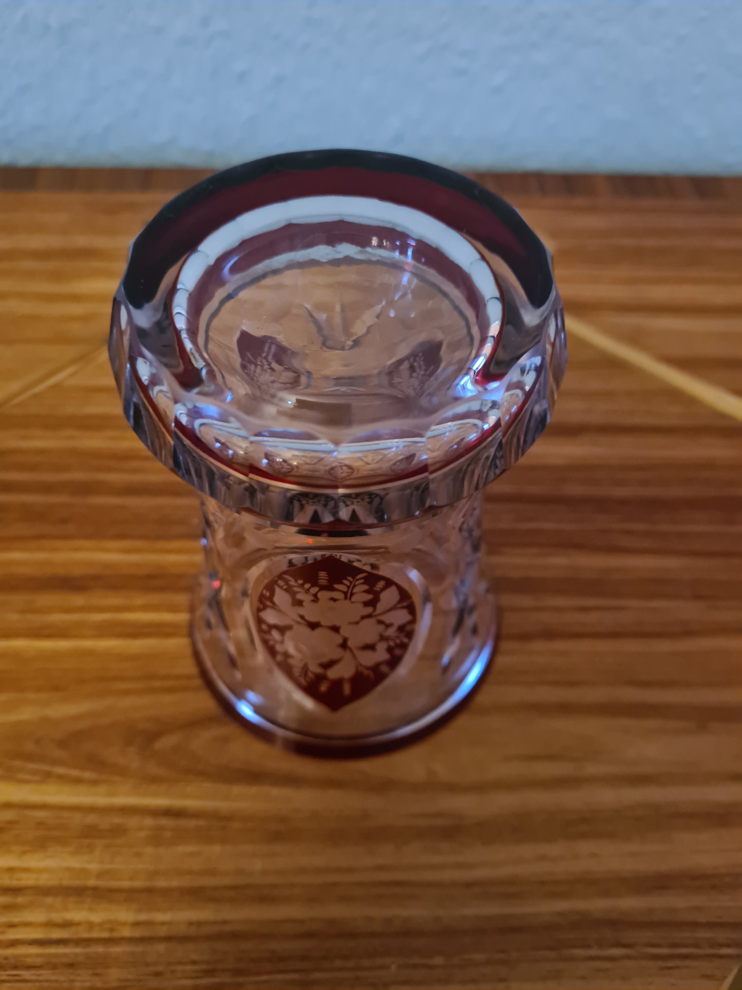 Trichter Glas Prunkglas Handarbeit Goldrand Becher Kristallglas 12x9cm