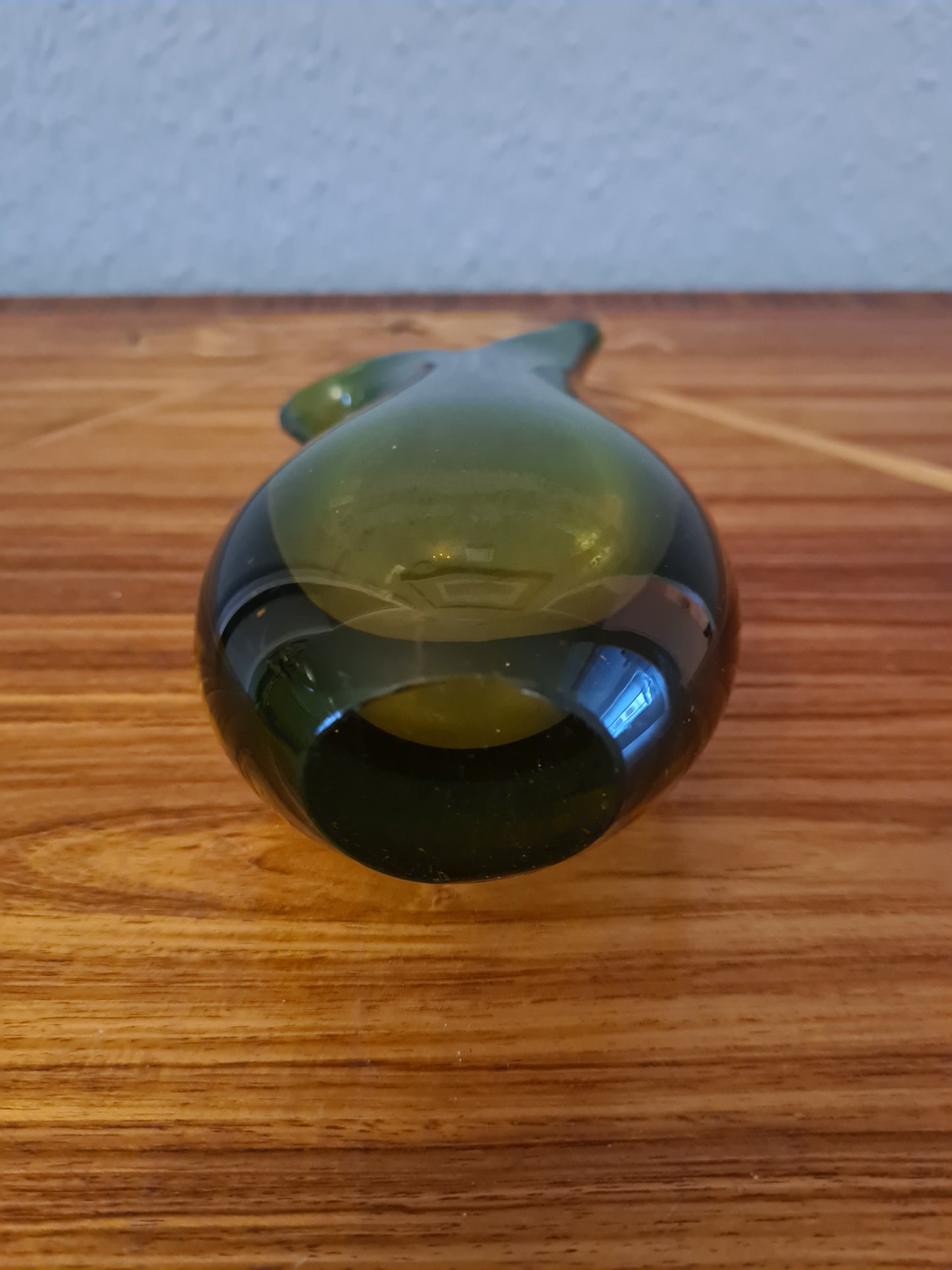 Murano Glas Zipfelvase Grün Künstler Glas Mid Century Vase 18x8cm