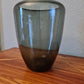 Rauchglas Sammlervase Glas Blumenvase Grau-Blau 20x15 cm
