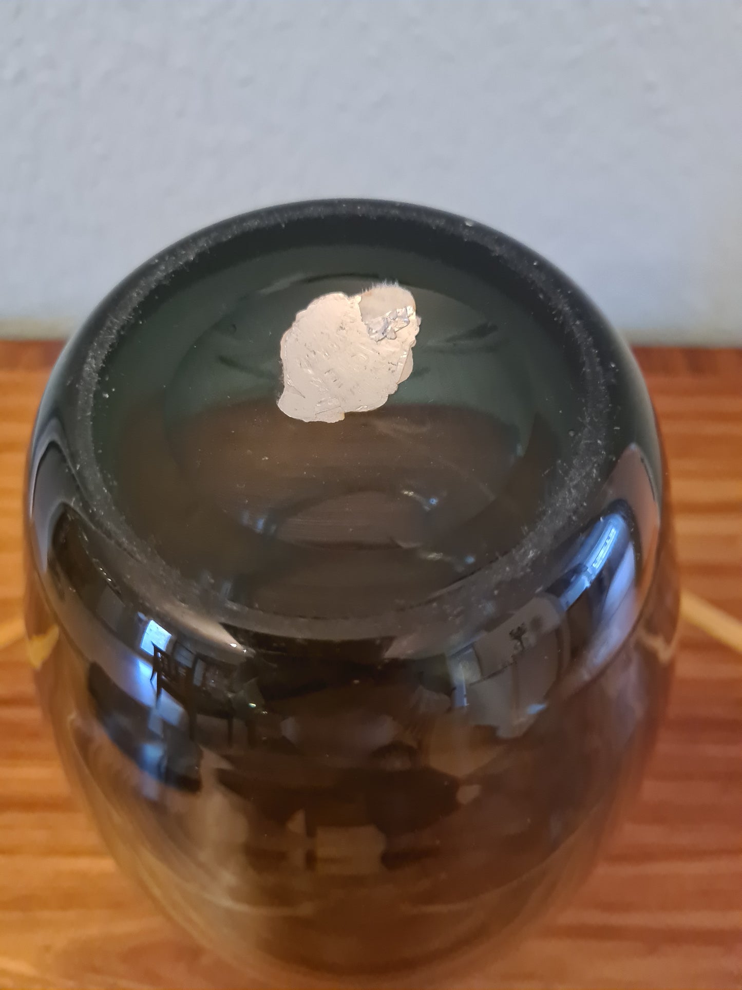 Rauchglas Sammlervase Glas Blumenvase Grau-Blau 20x15 cm