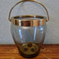 Eiskübel Eiswürfel Behälter Glas Messing Ice Bucket Vintage 15x11cm