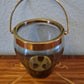 Eiskübel Eiswürfel Behälter Glas Messing Ice Bucket Vintage 15x11cm