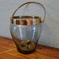Eiskübel Eiswürfel Behälter Glas Messing Ice Bucket Vintage 15x11cm