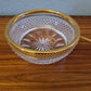 Vintage Baccarat Kristallglas Schale Diamantspitze Gold Glas 16x7cm