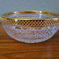 Vintage Baccarat Kristallglas Schale Diamantspitze Gold Glas 16x7cm