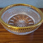 Vintage Baccarat Kristallglas Schale Diamantspitze Gold Glas 16x7cm