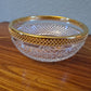 Vintage Baccarat Kristallglas Schale Diamantspitze Gold Glas 16x7cm