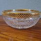 Vintage Baccarat Kristallglas Schale Diamantspitze Gold Glas 16x7cm