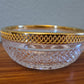 Vintage Baccarat Kristallglas Schale Diamantspitze Gold Glas 16x7cm