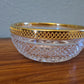 Vintage Baccarat Kristallglas Schale Diamantspitze Gold Glas 16x7cm