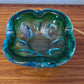 Vintage Aschenbecher Glas Blau Muranoglas Midcentury 15x6cm