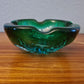 Vintage Aschenbecher Glas Blau Muranoglas Midcentury 15x6cm