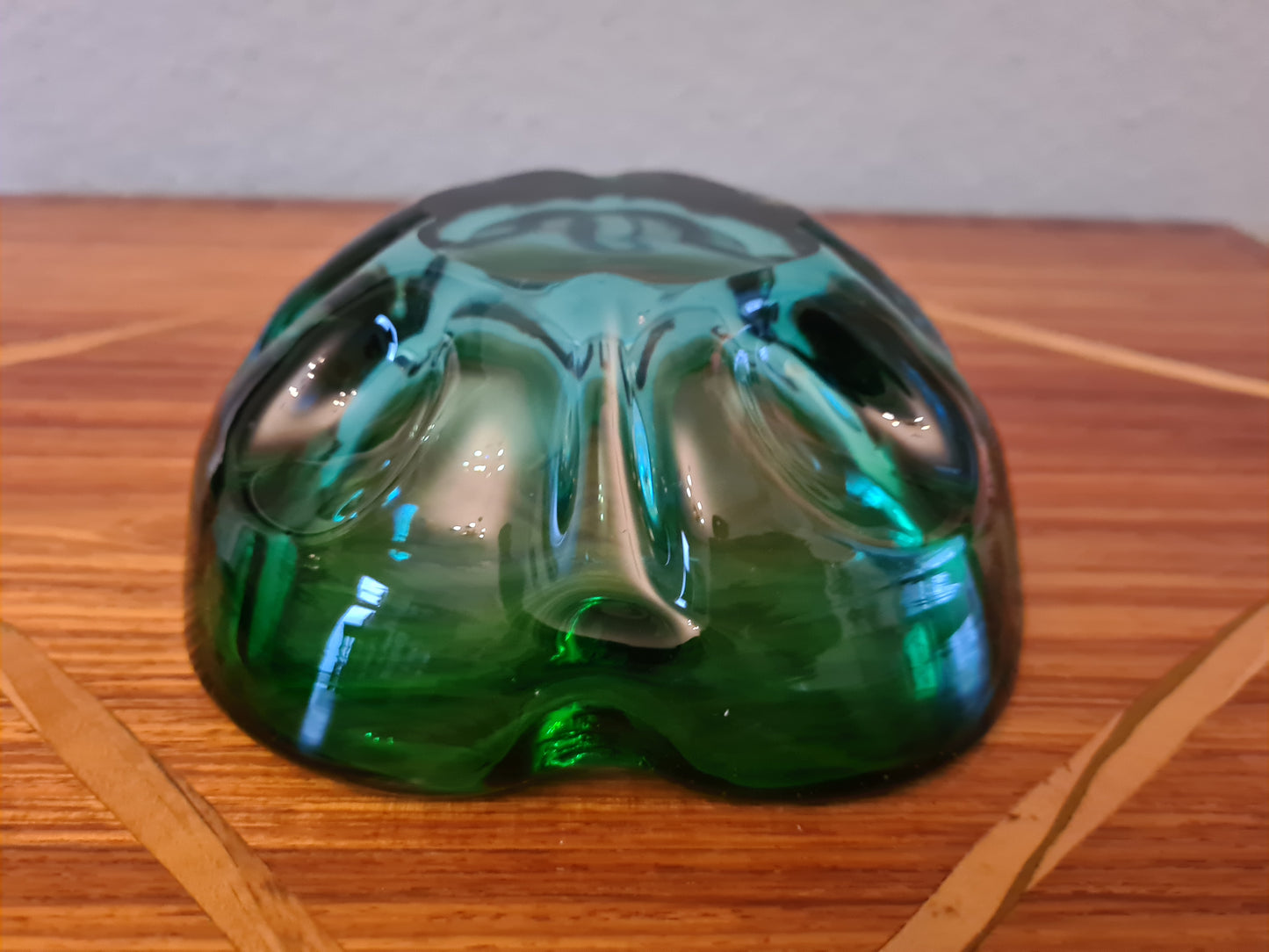 Vintage Aschenbecher Glas Blau Muranoglas Midcentury 15x6cm