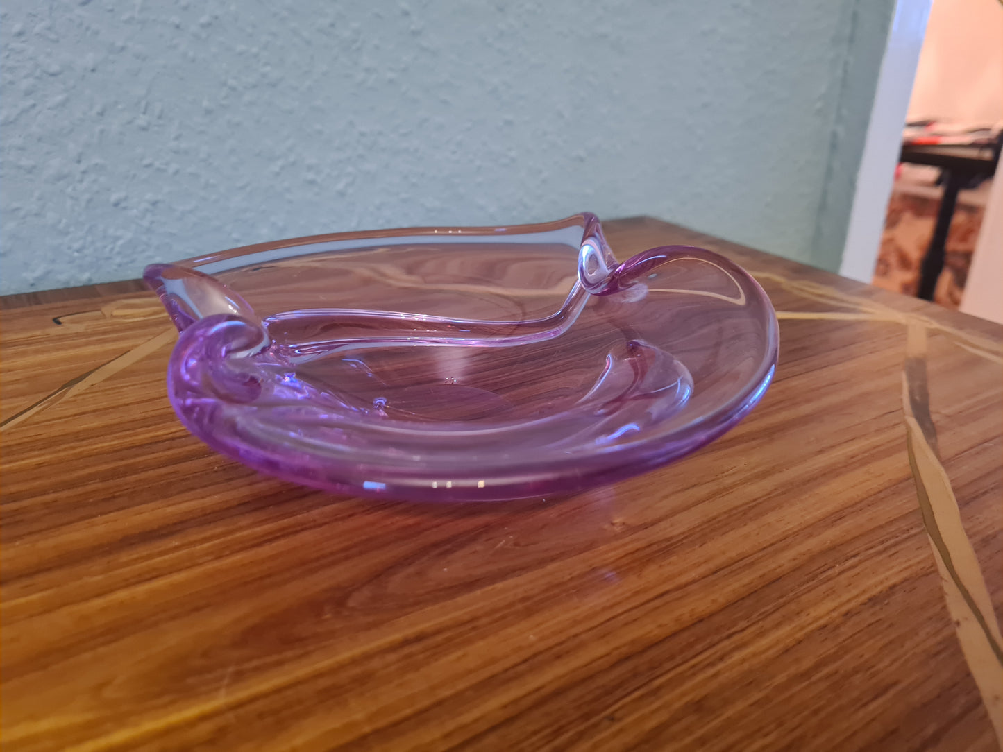 Vintage Alexandrit Glas Schale Aschenbecher 17x5cm