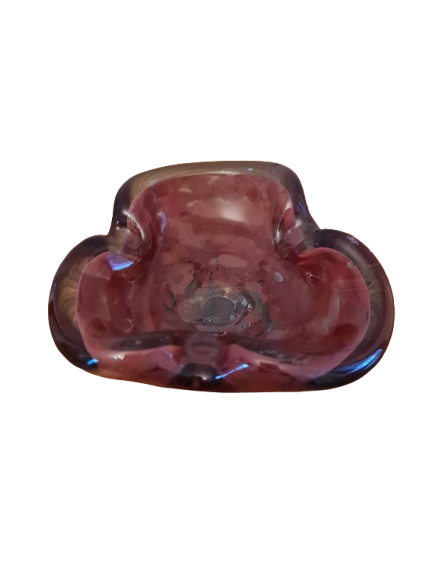 Italienischer Murano Glas Aschenbecher Violett 13x10cm