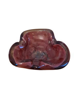 Italienischer Murano Glas Aschenbecher Violett 13x10cm