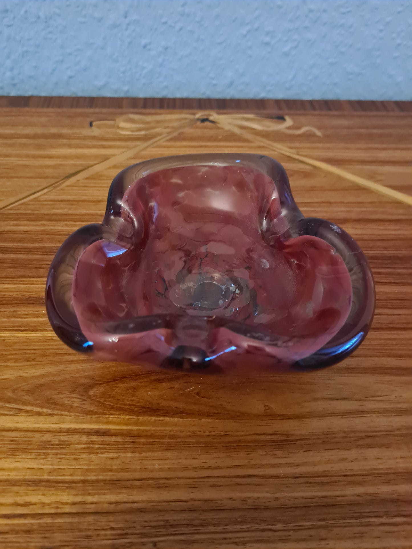 Italienischer Murano Glas Aschenbecher Violett 13x10cm