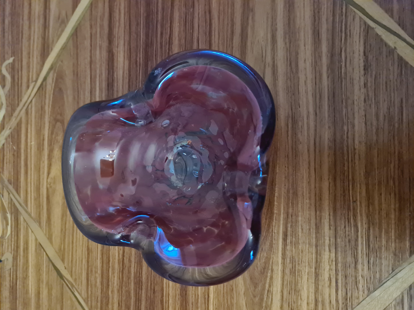 Italienischer Murano Glas Aschenbecher Violett 13x10cm