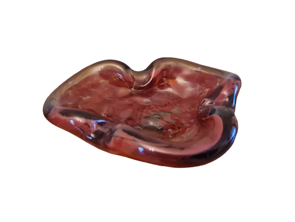 Italienischer Murano Glas Aschenbecher Violett 13x10cm