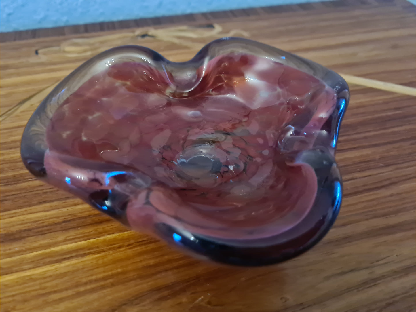 Italienischer Murano Glas Aschenbecher Violett 13x10cm