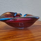 Italienischer Murano Glas Aschenbecher in Violett 18x7 cm