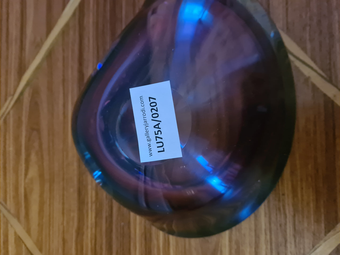 Italienischer Murano Glas Aschenbecher in Violett 18x7 cm