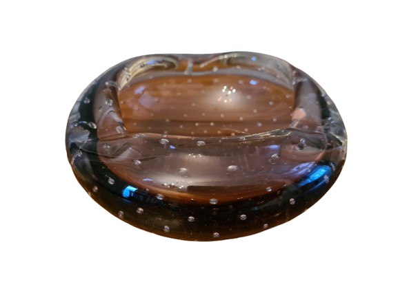 Vintage Murano Glas Schale Aschenbecher Bubbles 13x5cm