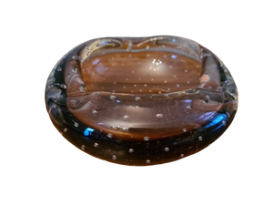 Vintage Murano Glas Schale Aschenbecher Bubbles 13x5cm