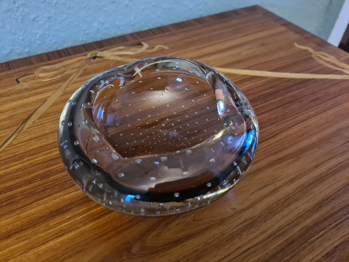 Vintage Murano Glas Schale Aschenbecher Bubbles 13x5cm