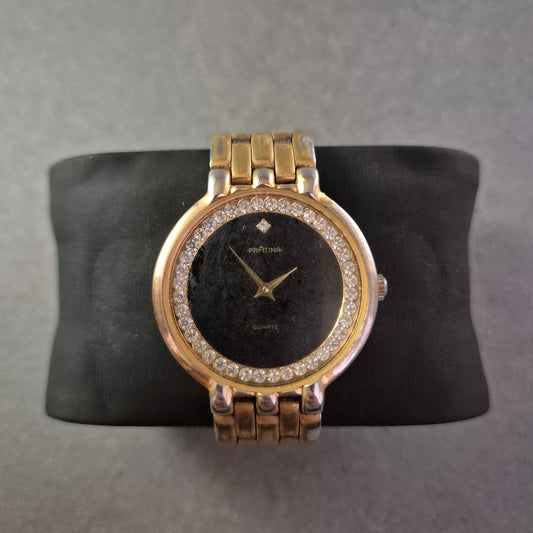 Prätina Damenarmbanduhr mit Strass – Elegante Vintage-Optik