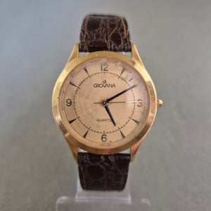 Grovana Herrenarmbanduhr – Klassisches Design mit Lederarmband