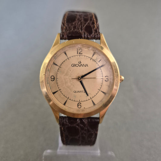 Grovana Herrenarmbanduhr – Klassisches Design mit Lederarmband