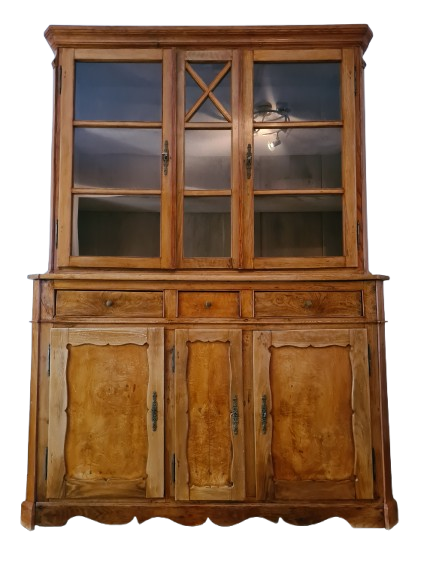 Büffetschrank Vitrine Schrank Bücherregal 2 tlg. Massiv Antik 210cm