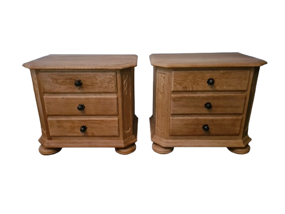 2 Stück Nachttisch Nachtschränkchen massiv Holz Landhaus 55x60cm
