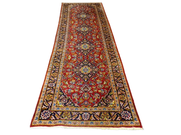 Perserteppich Orientteppich Handgeknüpfer Teppich Keshan 300x100cm