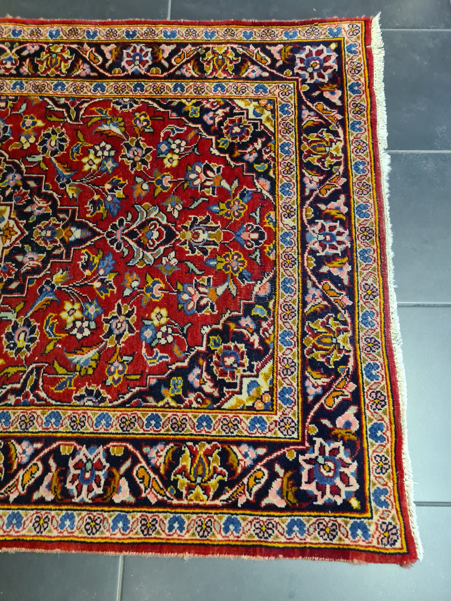 Perserteppich Orientteppich Handgeknüpfer Teppich Keshan 300x100cm