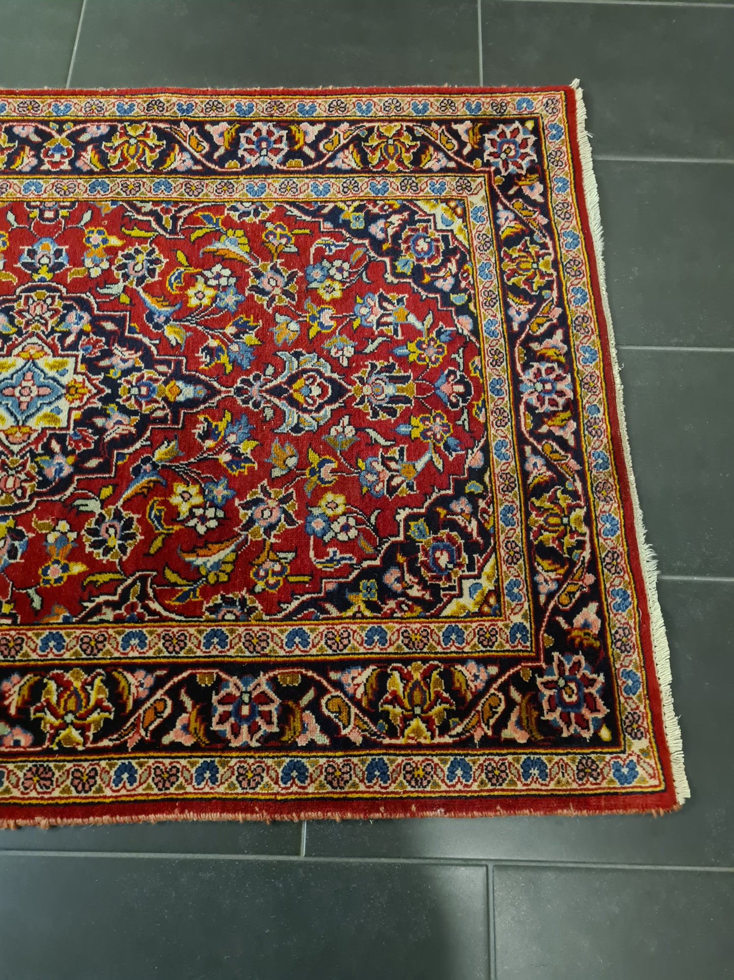 Perserteppich Orientteppich Handgeknüpfer Teppich Keshan 300x100cm