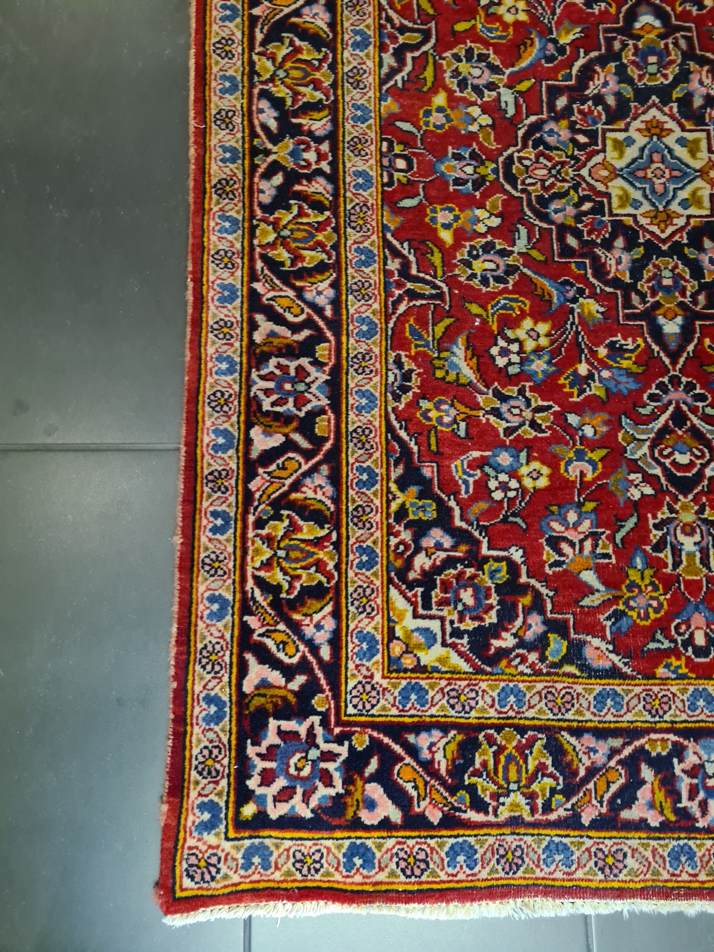 Perserteppich Orientteppich Handgeknüpfer Teppich Keshan 300x100cm