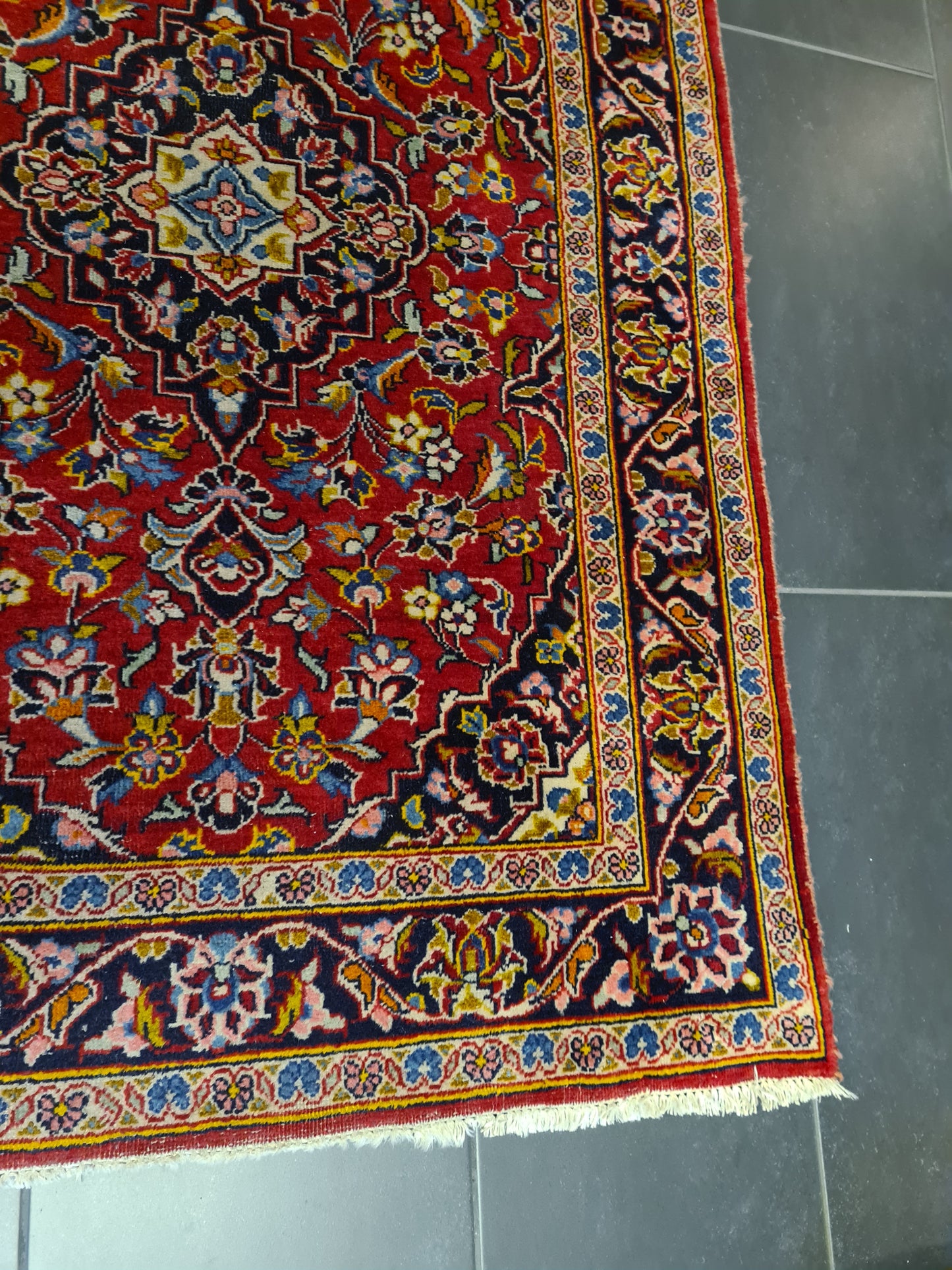 Perserteppich Orientteppich Handgeknüpfer Teppich Keshan 300x100cm